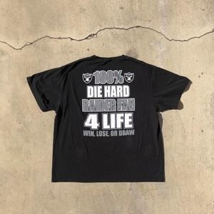 Vintage Y2K Raiders Black Sunday Nation Die Hard Raiders fan T-Shirt